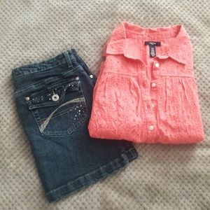 💥 Justice Jean Skort w/Gap Kids Top